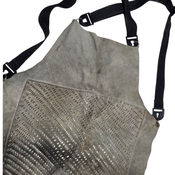 Safety Apron Suede Leather Metal Welding Butcher Shop Vintage - Picture 3 of 16